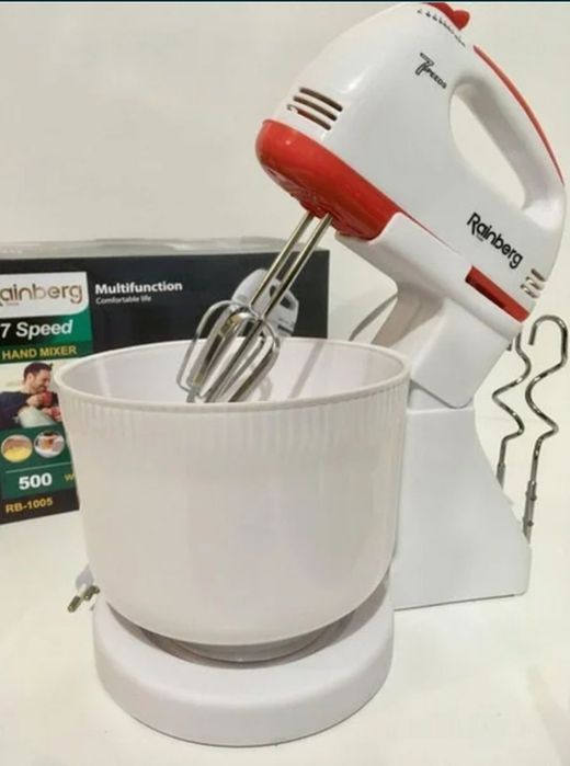 Миксер металлической с чашей 2л Rainberg RB-1006 500 W (1001) (1002)