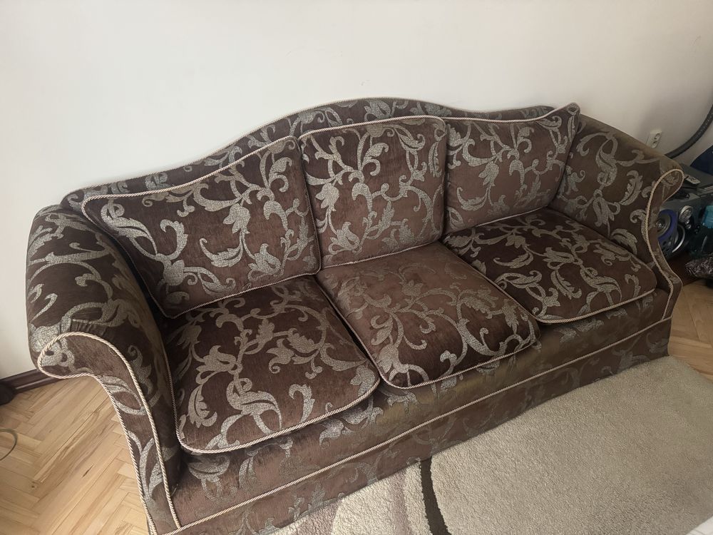 Sofa kanapa trzyosobowa glamour śliczna bardzo dobry stan
