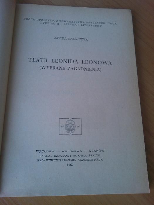 Teatr Leonida Leonowa : (wybrane zagadnienia) / Janina Sałajczyk