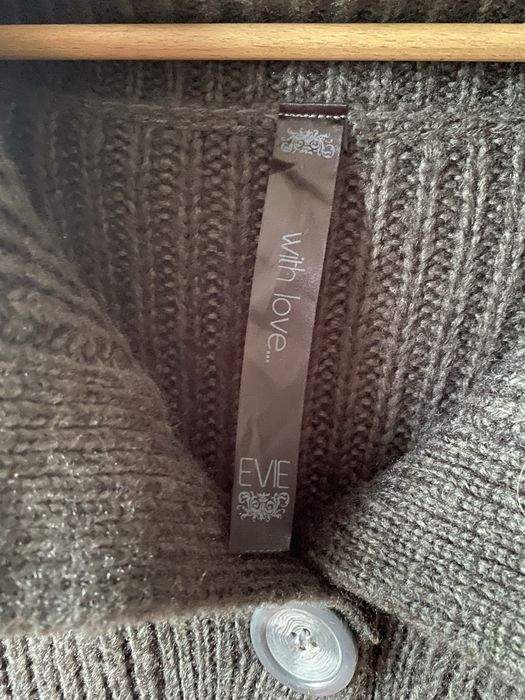 Grafitowy gruby ciepły sweter kardigan plus size 50/52