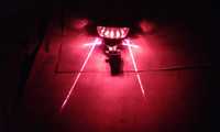 задний велосипедный фонарь  LED красный с лазером