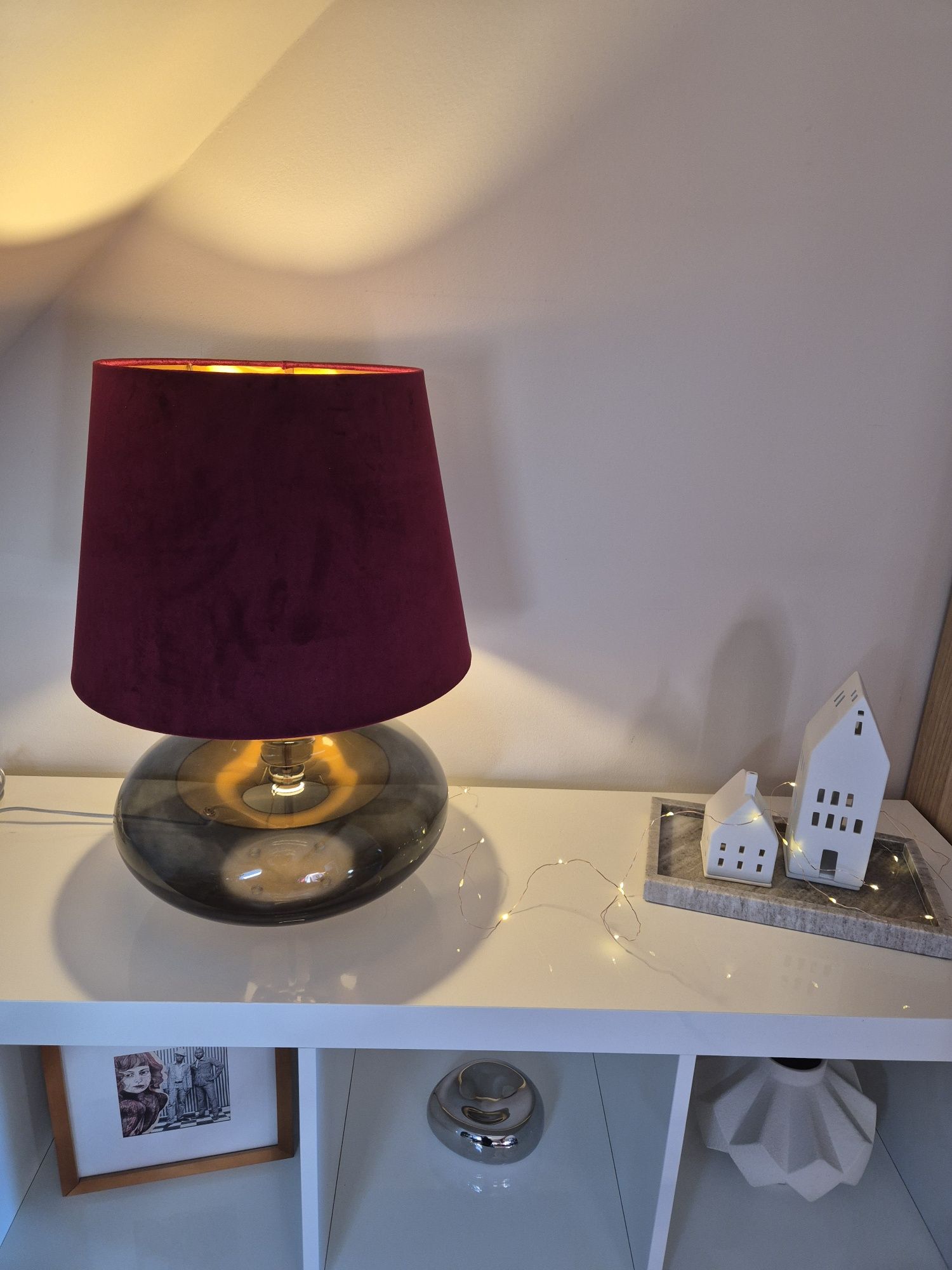 Lampa stołowa SAVA GRANAT/VELVET Kaspa nowa