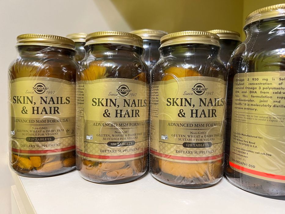 Витамины для волос, кожи и ногтей, Skin, Nails & Hair, Solgar, МСМ 120