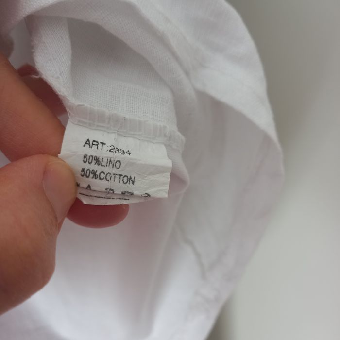 Biała bluzka len bawełna L / XL