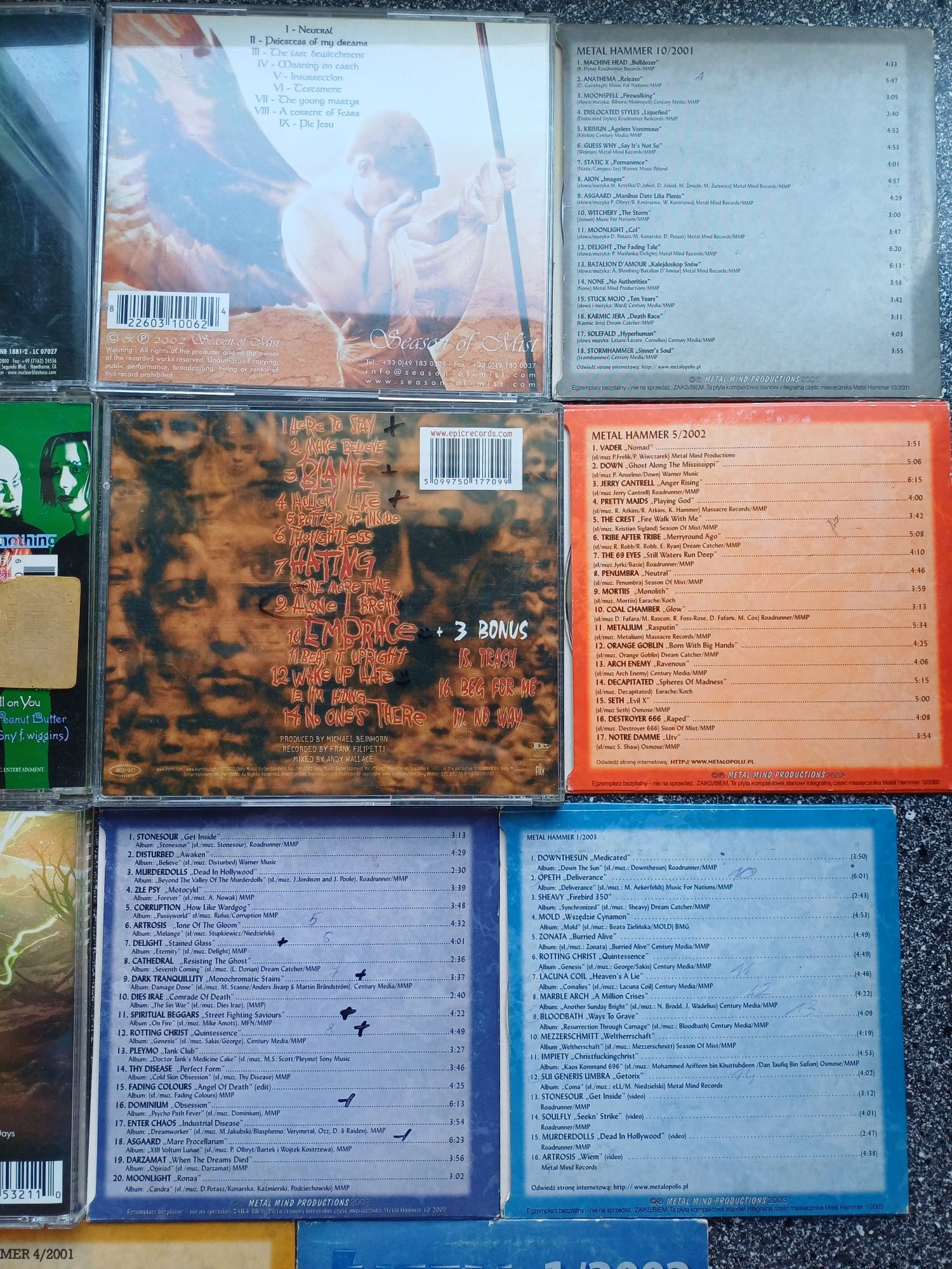 Zestaw 13 płyt CD vintage Korn, Manson,Penumbra, Amorphis, Soundgarden