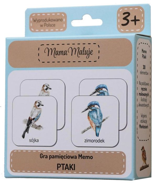 Memo Ptaki Mama Maluje pudełko,146x177 mm