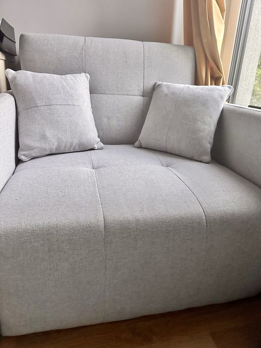 Jednoosobowa Sofa rozkladana łóżko amerykanka 93 cm szara LEO I