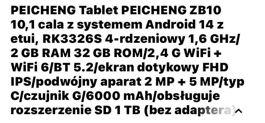 Tablet nowy z etui