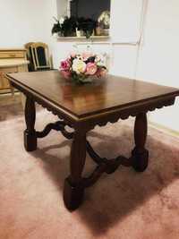 Stół Antyk prostokątny zdobiony rzeźbiony elegancki piękny ciemny brąz