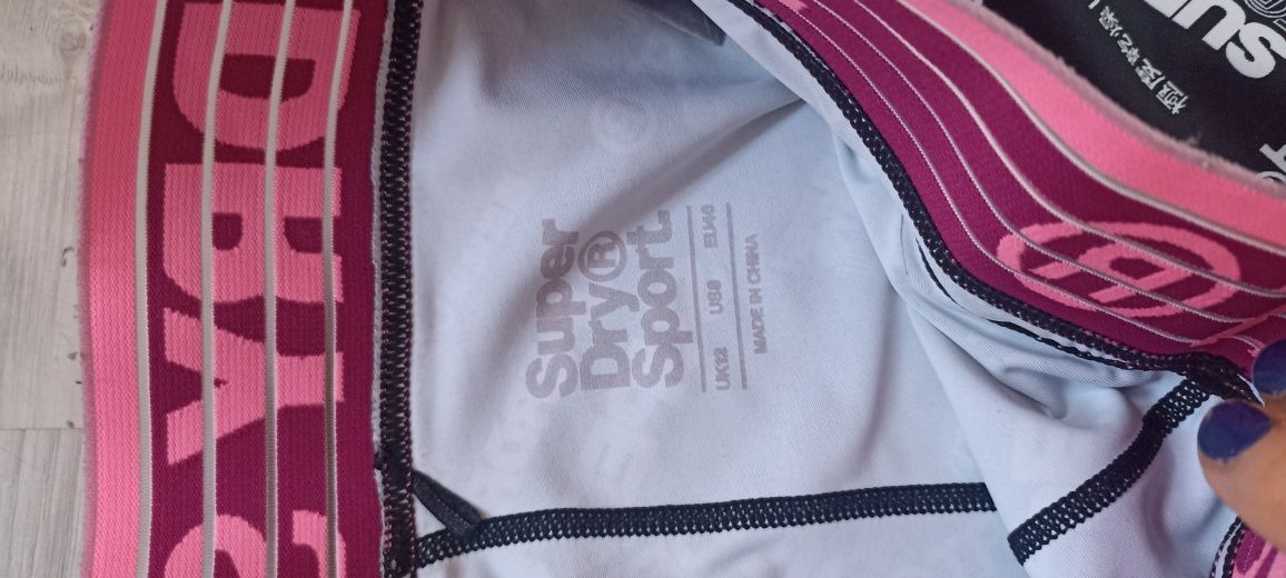 Legginsy bezszwowe brytyjskiej marki Superdry 7/8 rozmiar L