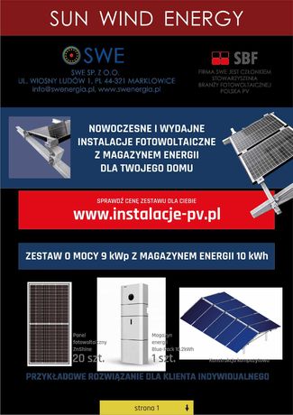 Instalacja fotowoltaiczna 9kW z magazynem energii 10kWh