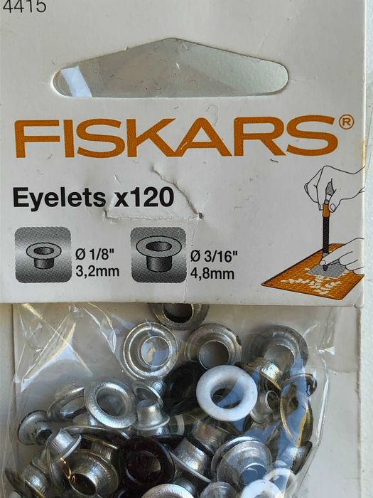 Kit Ferramenta FISKARS para aplicação ilhoses + ilhos 3,2 e 4,8mm
