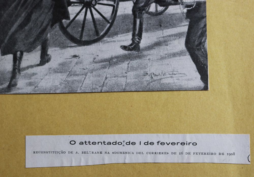 Regicídio D Carlos D Luís Filipe 1908 ilustração de Beltrame, Itália