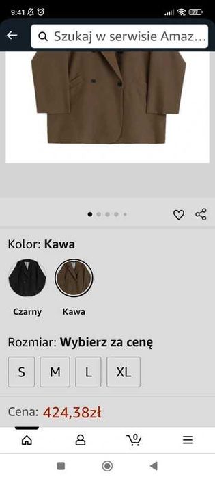 Nowa kawowa brązowa dwurzędowa marynarka