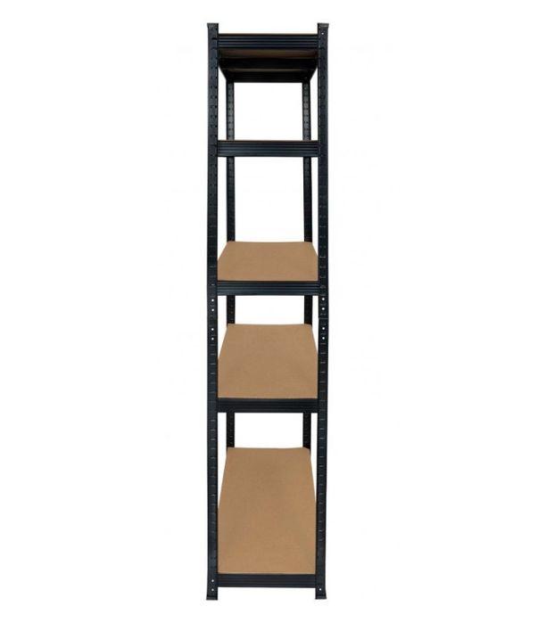 Стелаж металевий (150 х 70 х 30 см) 5 полиць, Чорний