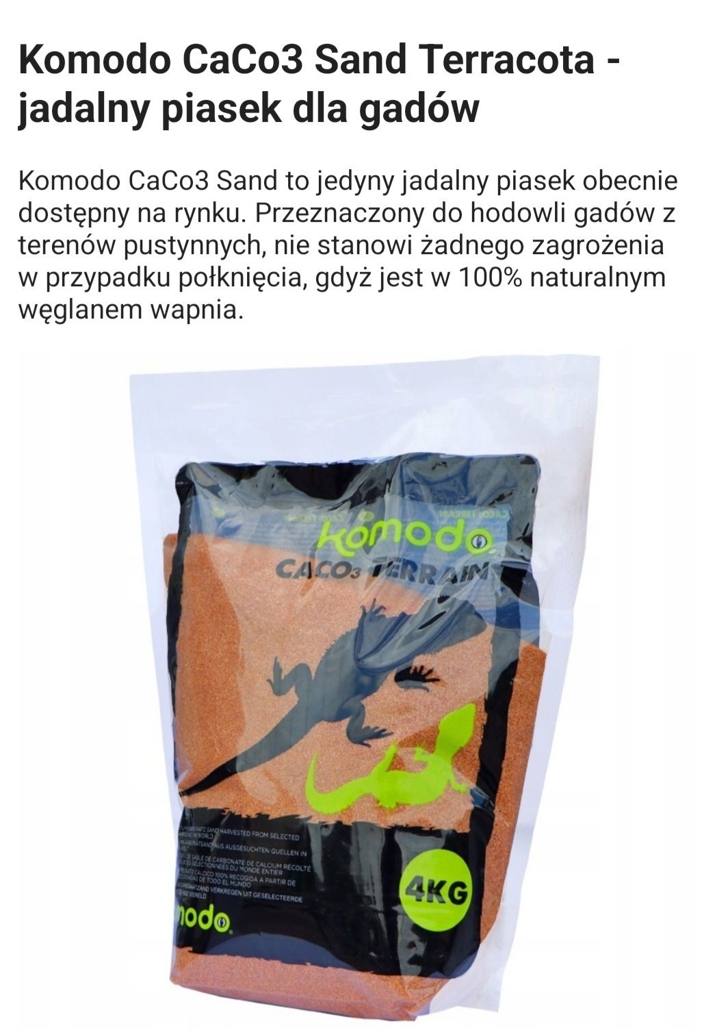 Piasek jadalny dla gadów 4kg