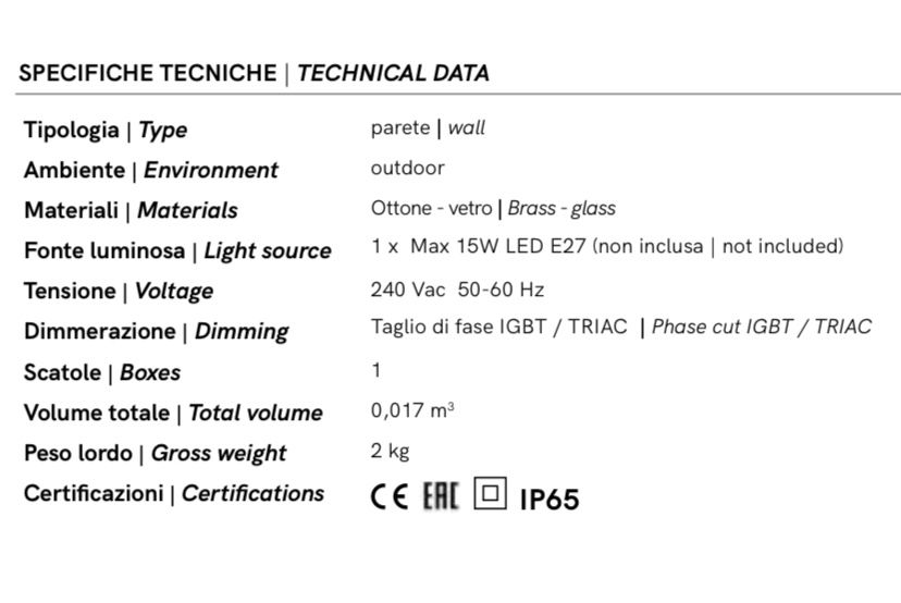 IL Fanale Treviso 247.25.AO светильники уличные ip 67
