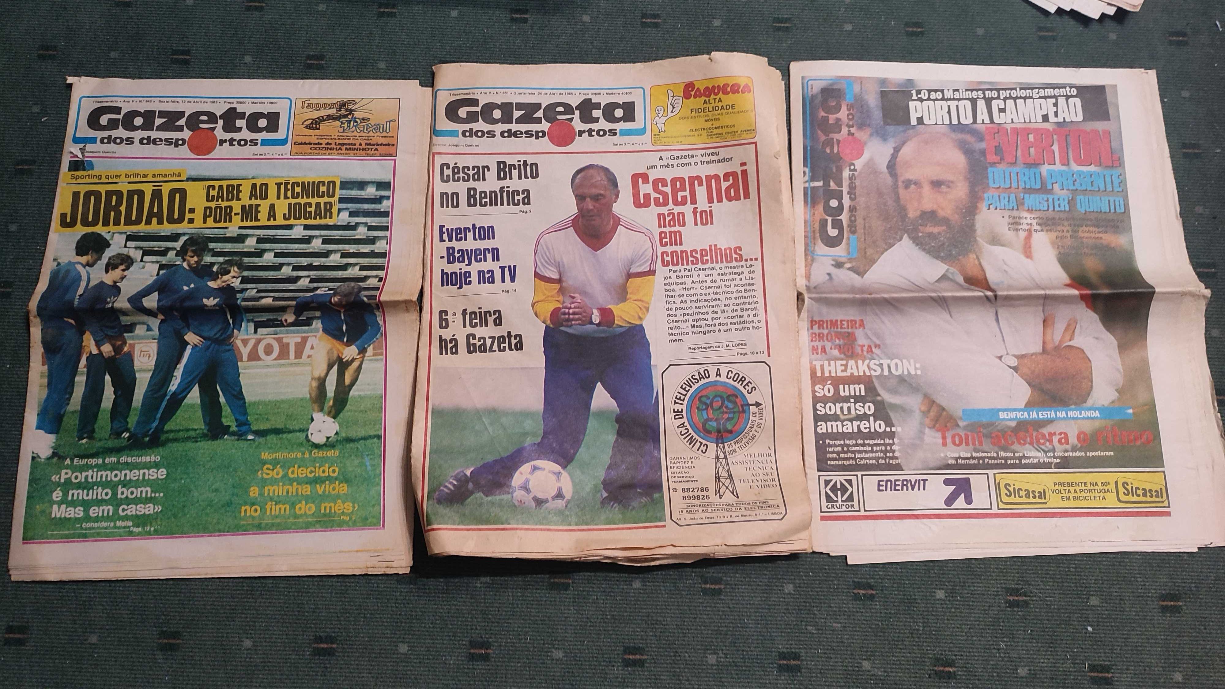 9 Jornais Gazeta dos Desportos - Anos 80