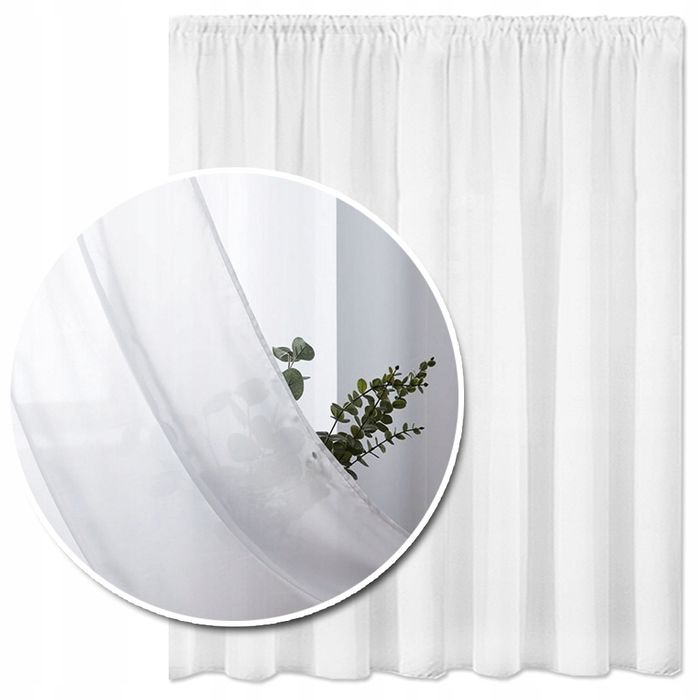 Firana Gotowa Zasłony 300X250 Woal Na Taśmie Żabki