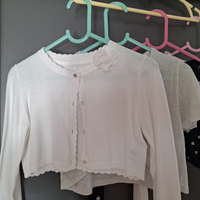 Bolerko białe granatowe r.110/116