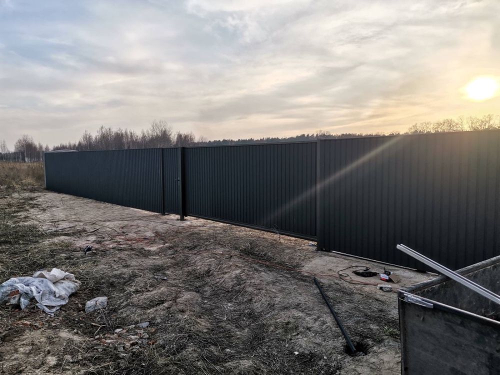 Ворота,калитка,забор с профнастила,навес для авто,откатные ворота
