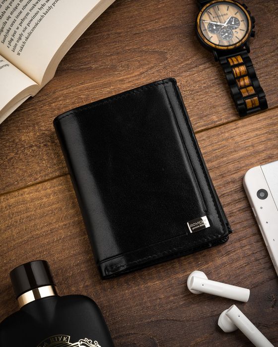 duży, skórzany portfel męski bez zapięcia - rovicky