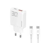 Ładowarka sieciowa GaN Dudao A30EUT 30W USB-A / USB-C + kabel USB-C -