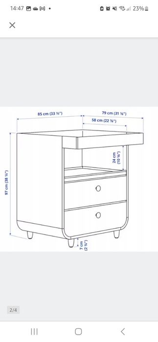 Komoda, przewijak dla dziewczynki IKEA MYRLLA pastelowy róż