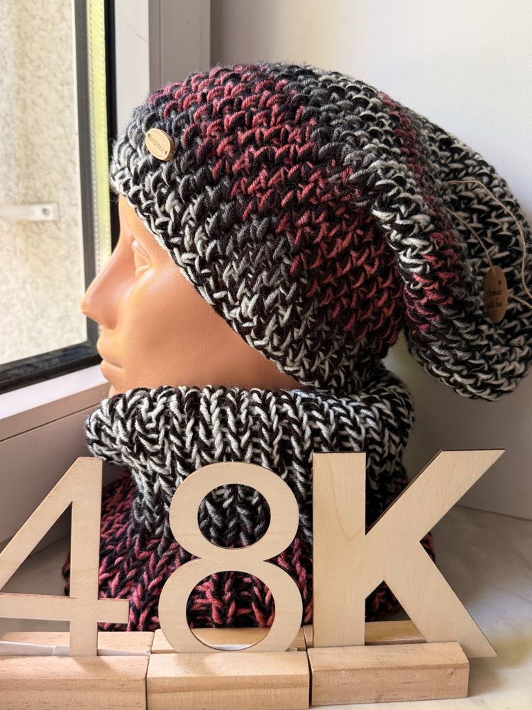 Komplet czapka i komin handmade