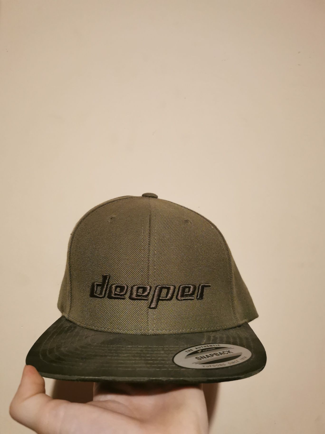 Nowa czapka snapback deeper wędkarska khaki moro