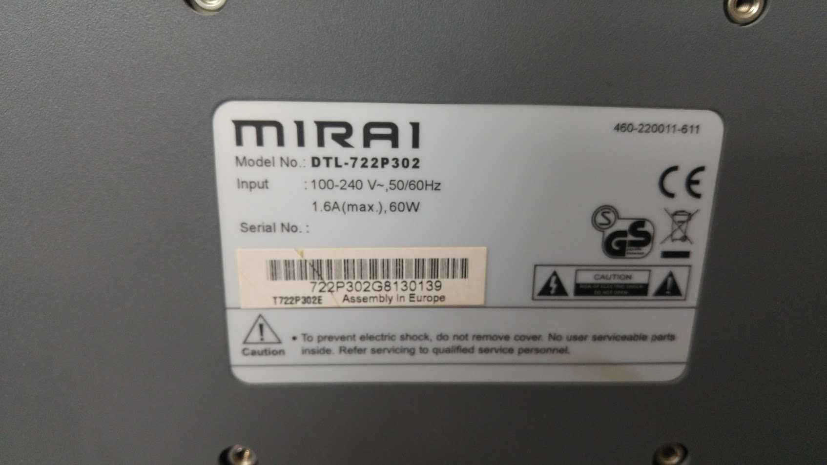 Телевізор Mirai DTL-722P302