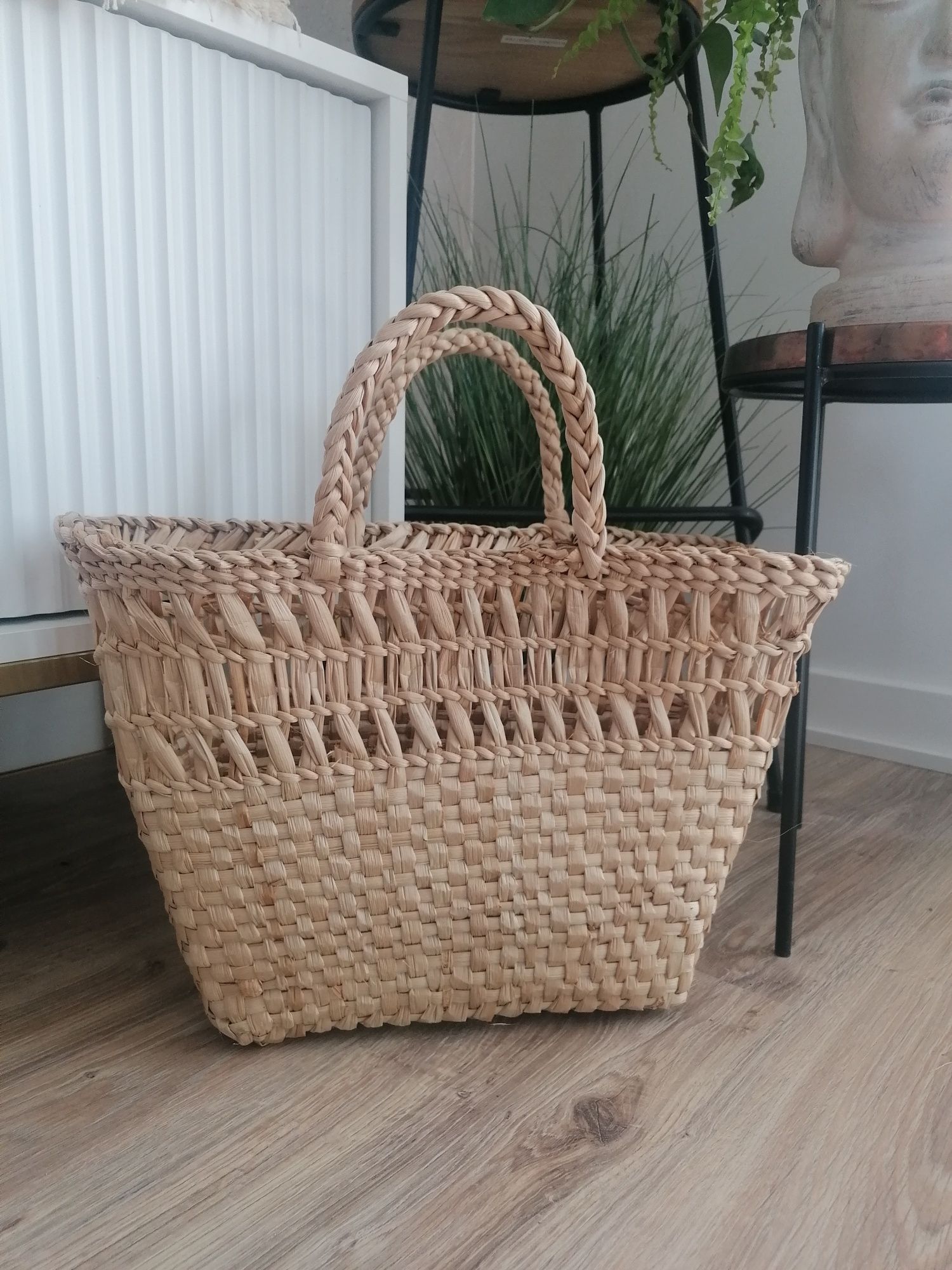 Koszyk torebka rattan pleciona naturalna do ręki Nowa shopper bag
