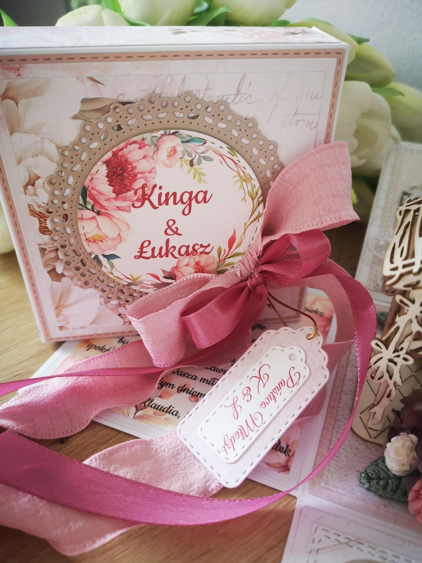 Exploding box, pudełko, kartka, pamiątka, ślub, boho, personalizowane