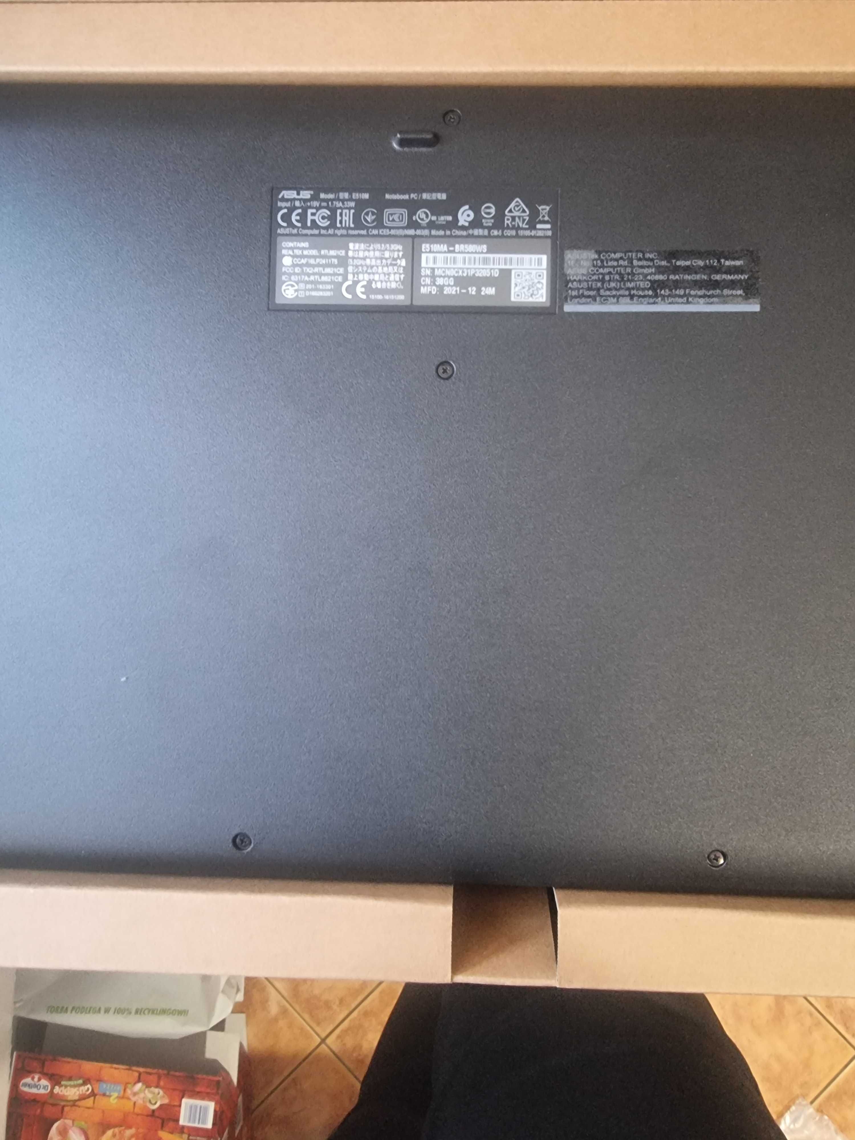 Laptop Asus E510MA-BR580WS+  bezprzewodowa mysz Asus bdb stan