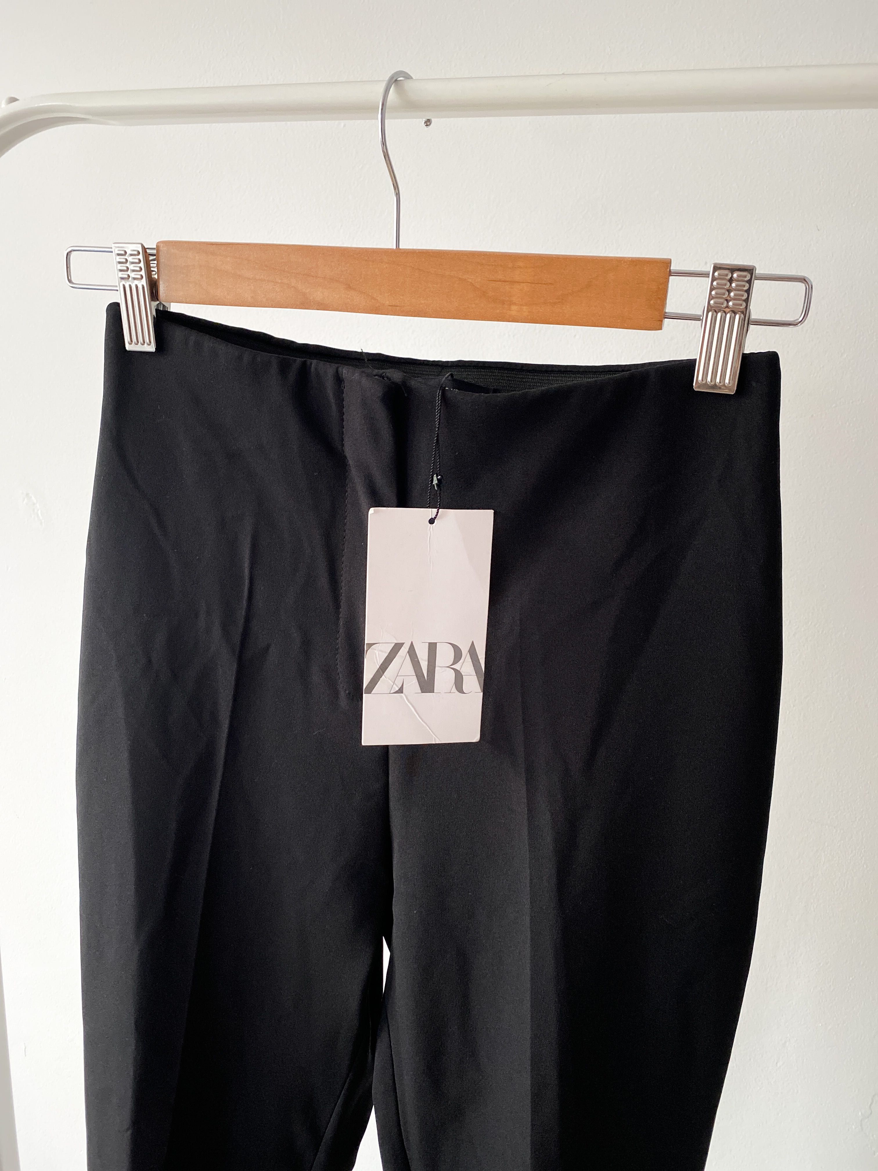 ZARA Czarne eleganckie spodnie XS nowe z metką garniturowe wysoki stan