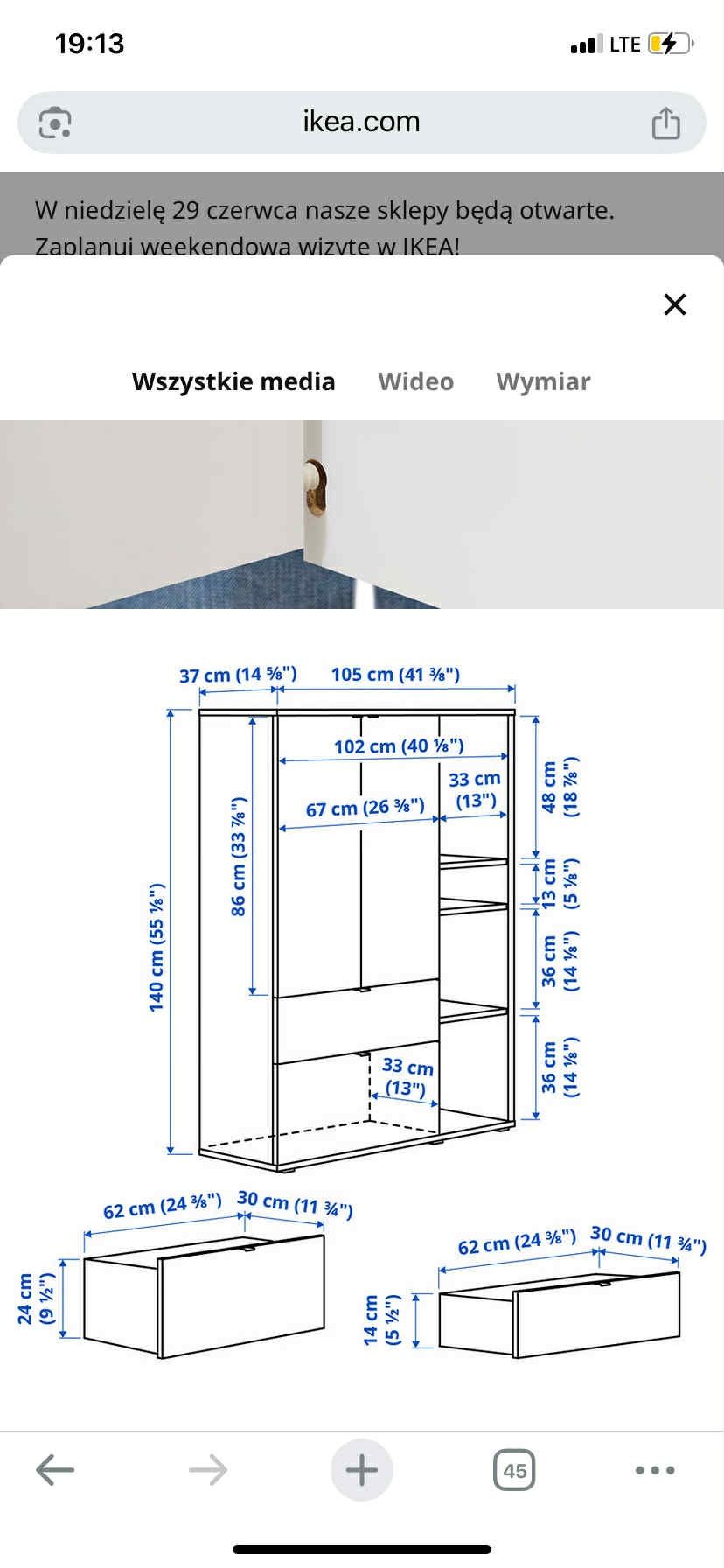 Szafka Ikea vihals