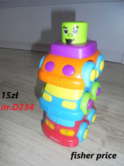 Samochody samochodziki auta fisher price piramida piramidka wieża