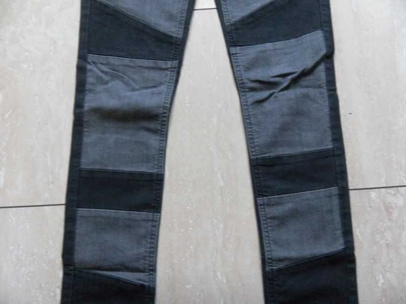 Jeansowe spodnie damskie rurki wstawki 36,S H&M jeansy