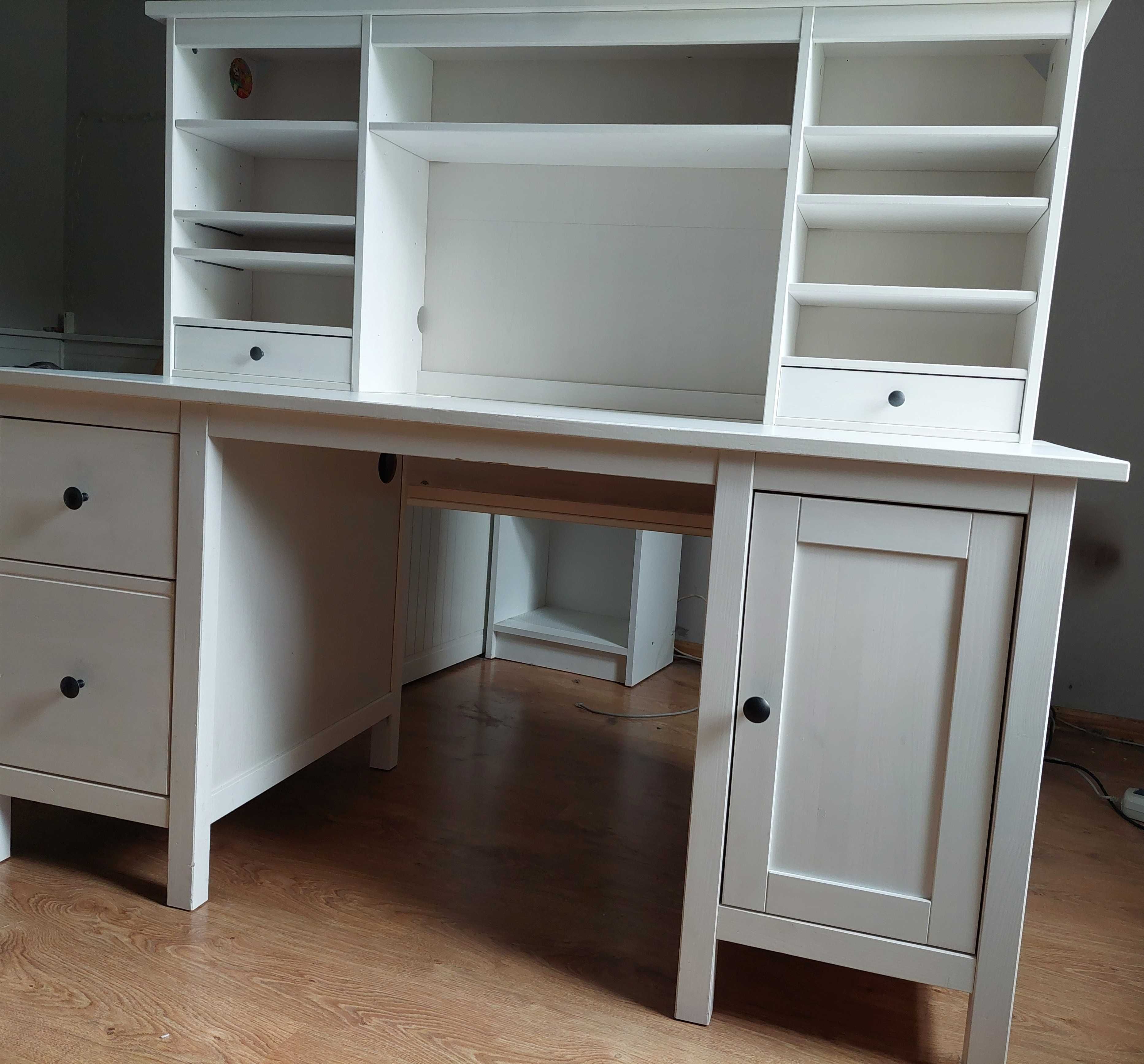 Biurko Hemnes z nadstawką białe