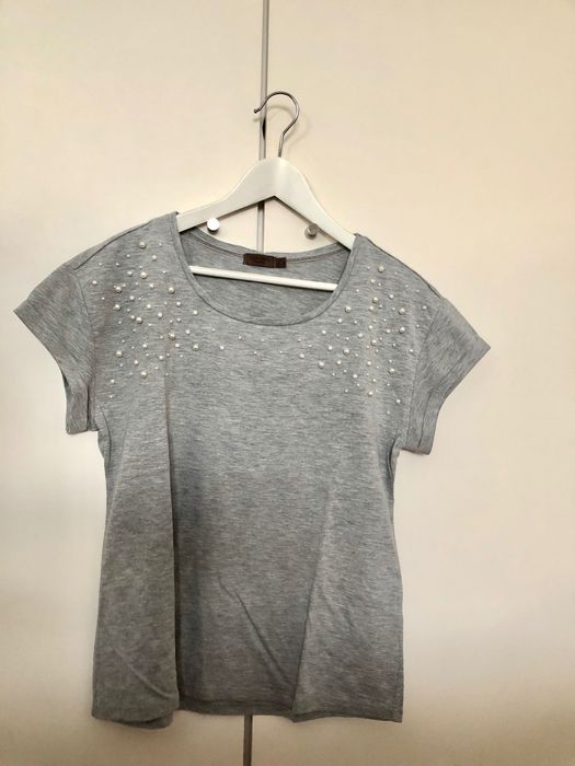 T-shirt com pérolas Cortefiel M