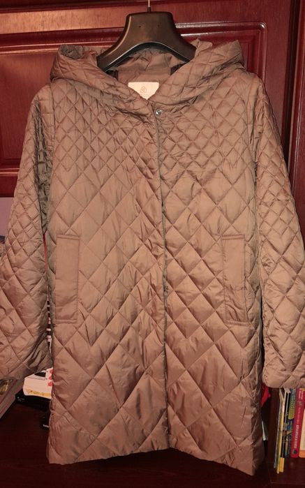 Куртка осіння жіноча 50-52р. Світло-коричнева 2хл пальто стьогане