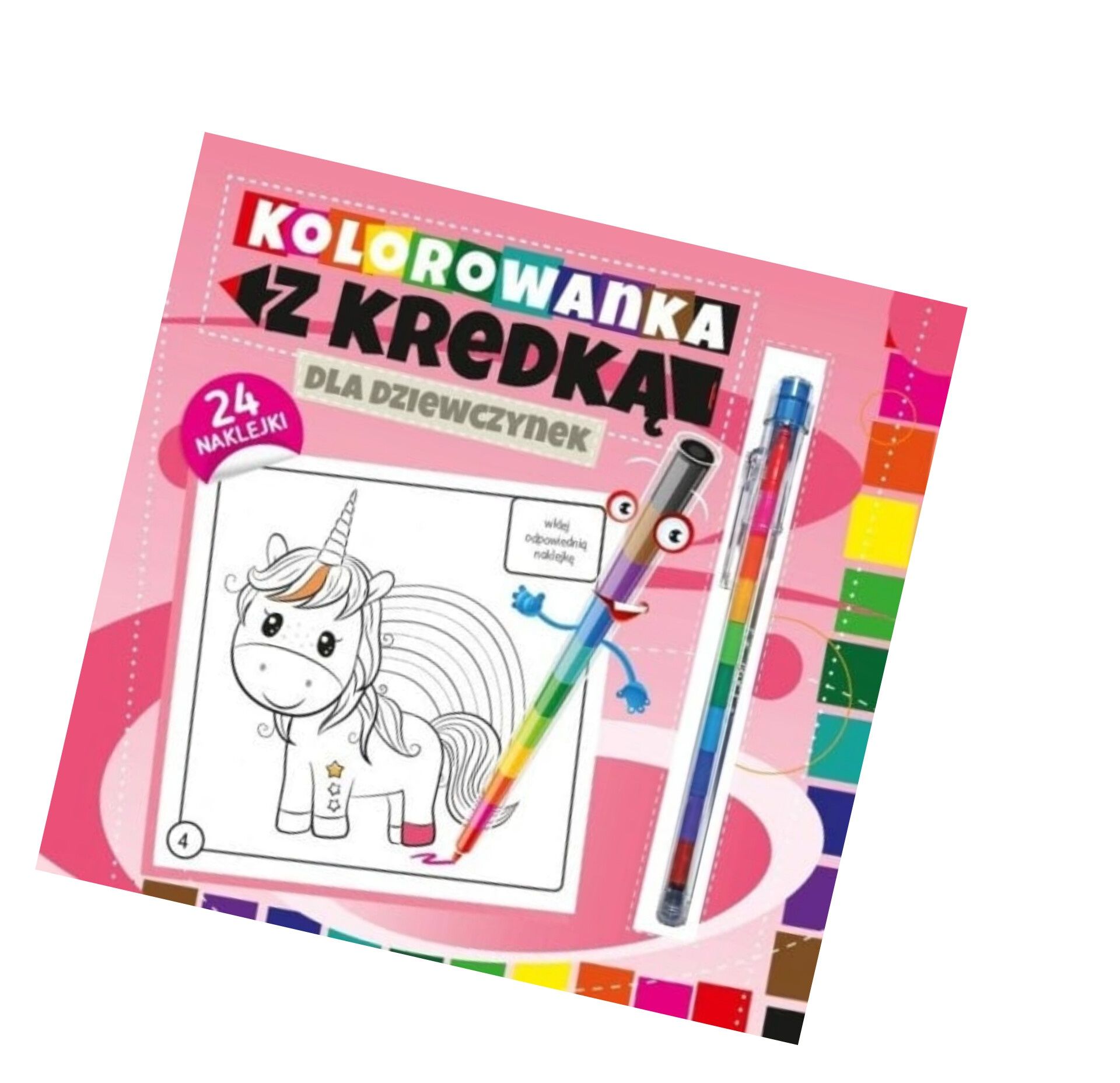 Kolorowanka z kredką wielokolorowa