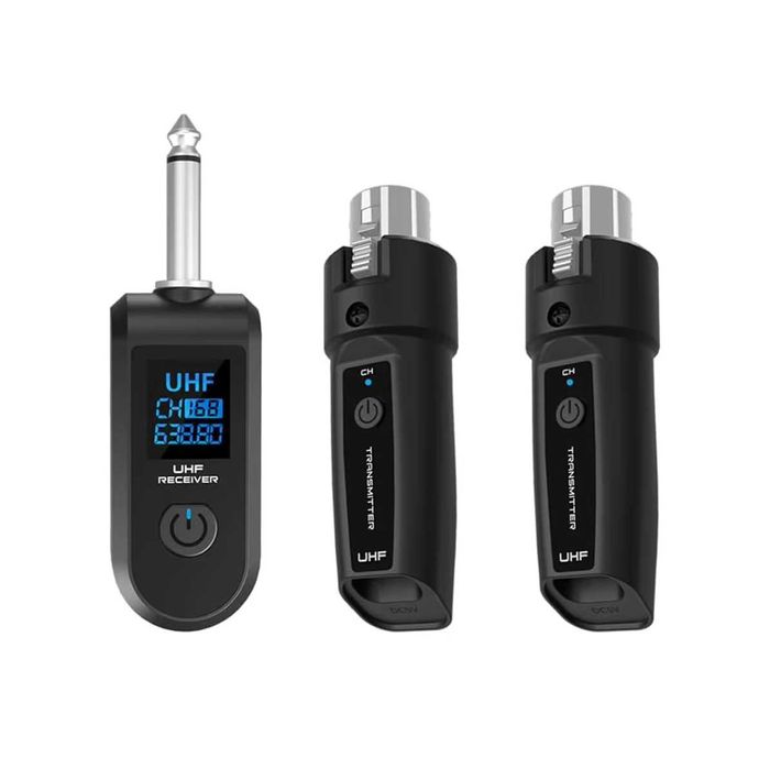 Nadajnik i Odbiornik x2 UHF do Mikrofonów i Instrumentów Zasięg do 50m