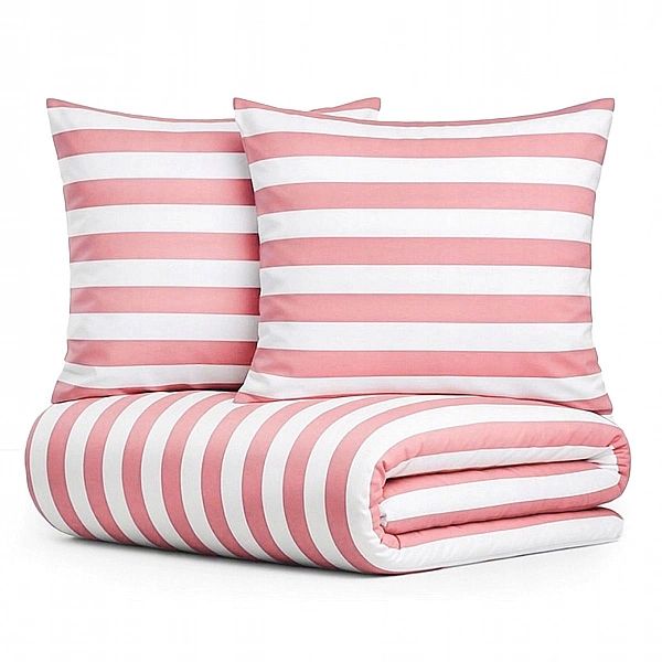 Pościel 220x200 MIKROFIBRA poszewki 70x80 KOMPLET Eusebia Home W PASY
