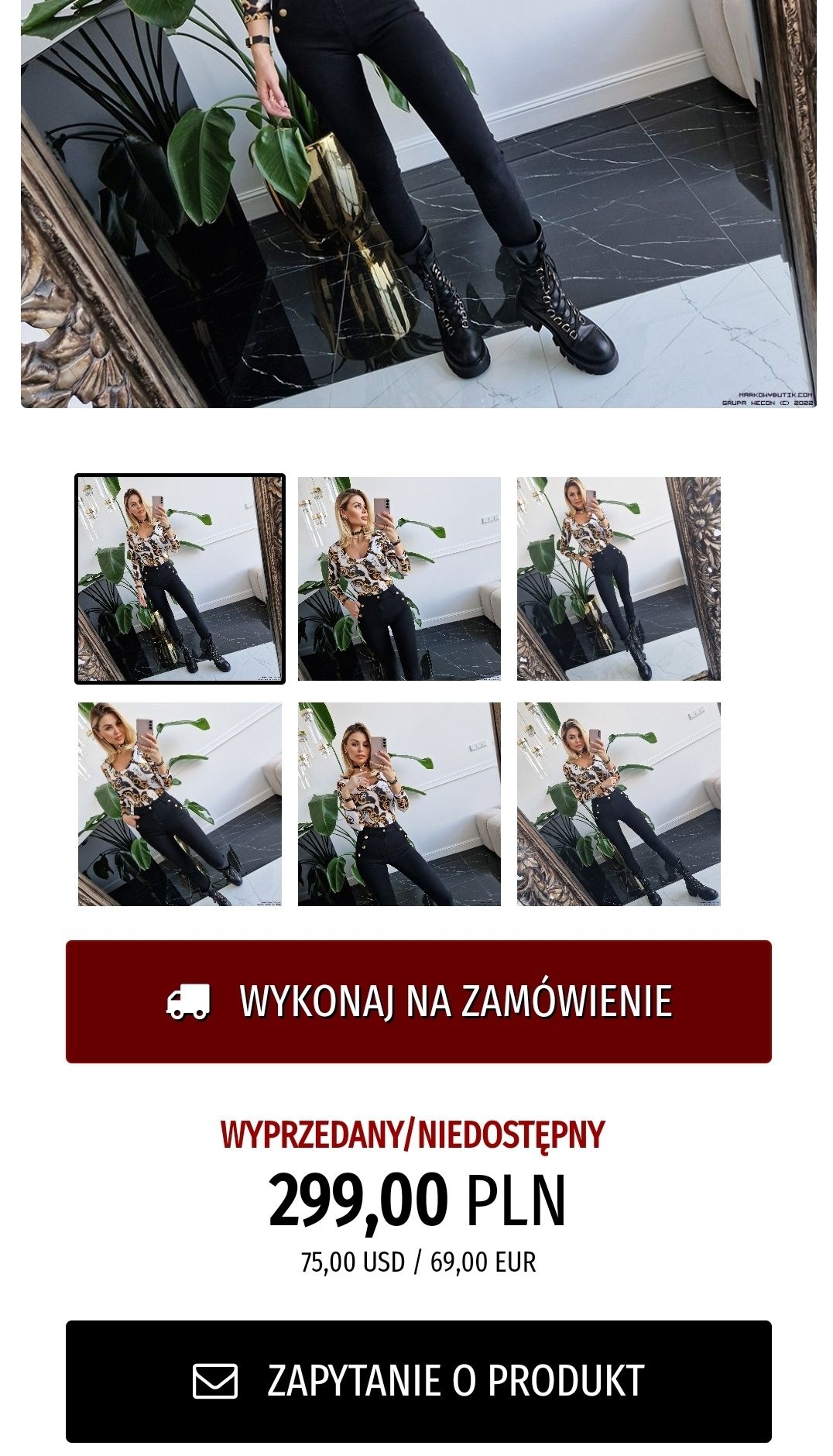 Negativ BLUZKA DAMSKA | Personalizowany Materiał Bluzka z Dekoltem 7/8