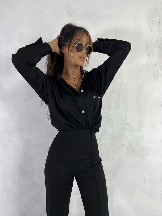 Szerokie spodnie FOREVER La Manuel czarne XS