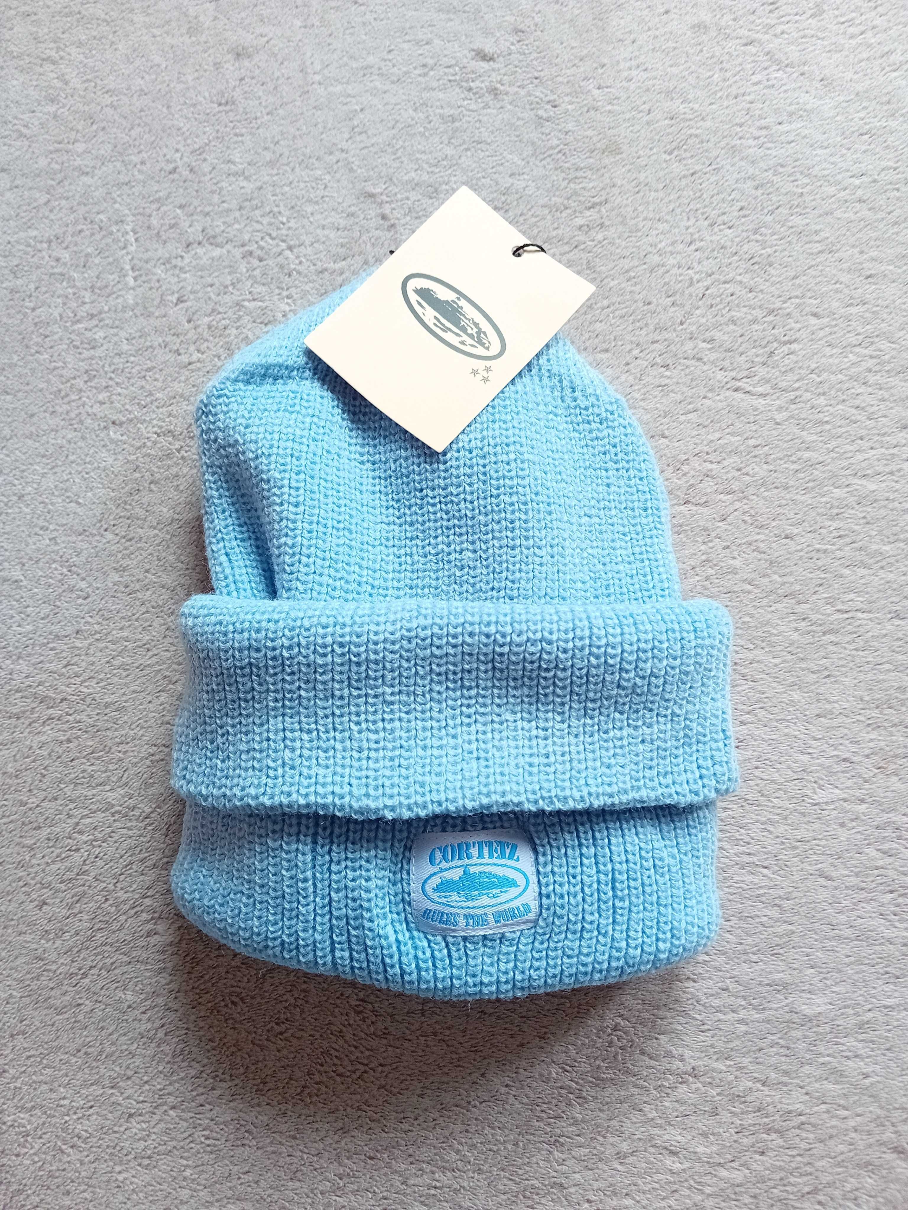 Corteiz Knit Bally Baby Blue (2w1 czapka kominiarka)