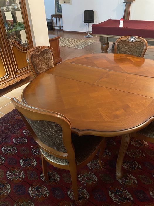 Conjunto completo de sala em madeira cerejeira