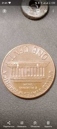 Монета 1 цент США.1984 года . перевёртыш на 180'.в хорошем состоянии