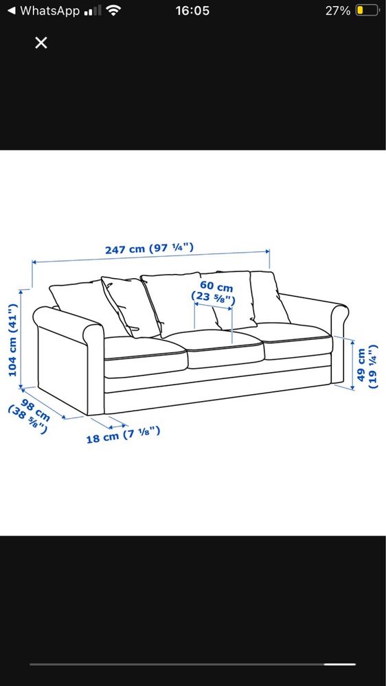 Sofa 3 osobowa ikea